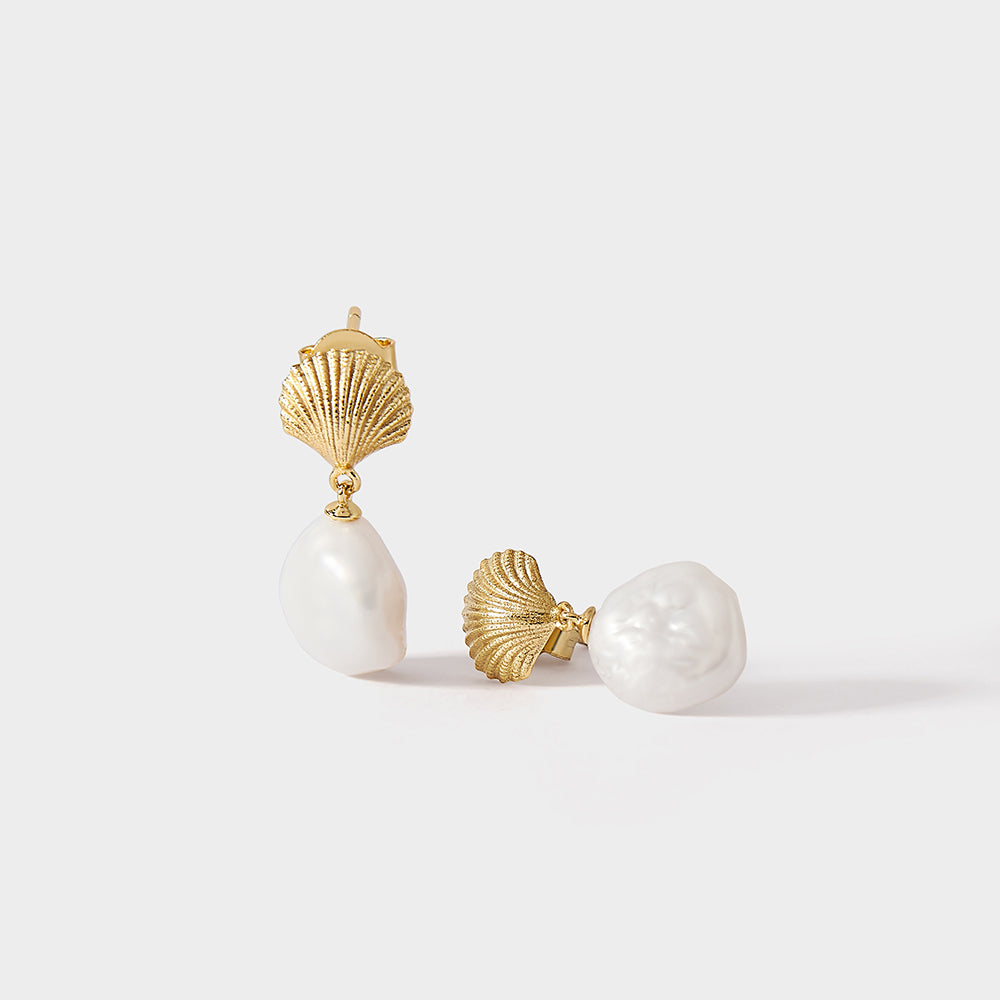 White Sea Shell Pearl Teardrop Shape Cz Pave Flower Stud Earrings Jewelry |  eBay